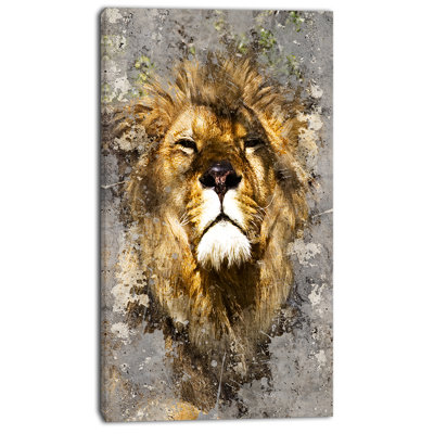 «Lion Head with Textures», impression sur toile
