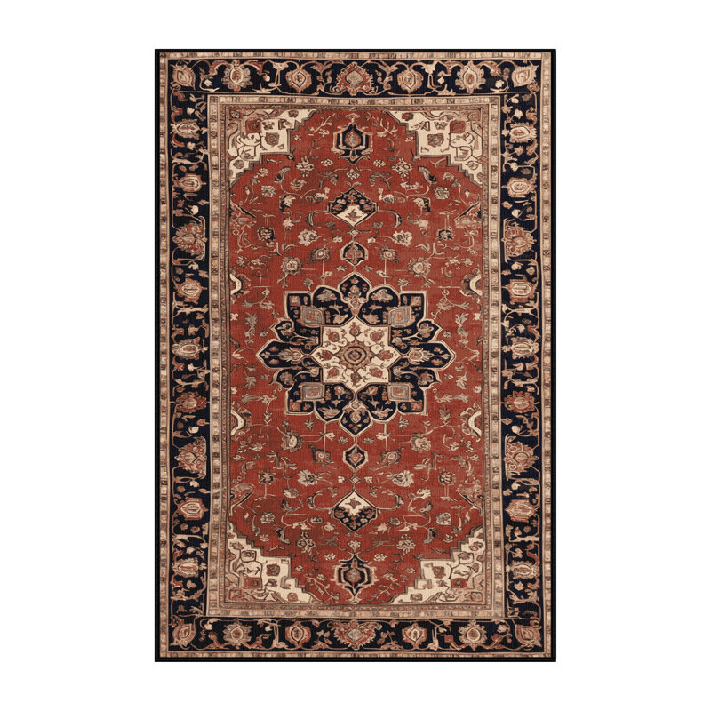 Tapis brun lavable à la machine, Rectangle 5 pi x 7 pi