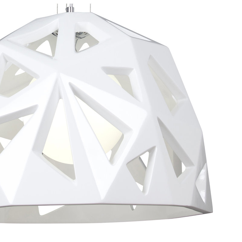 Shanklin 1 - Light Black Dome Pendant, White