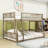 Wood Full XL Over Queen Bunk Bed With Ladder And Guardrails-463907332