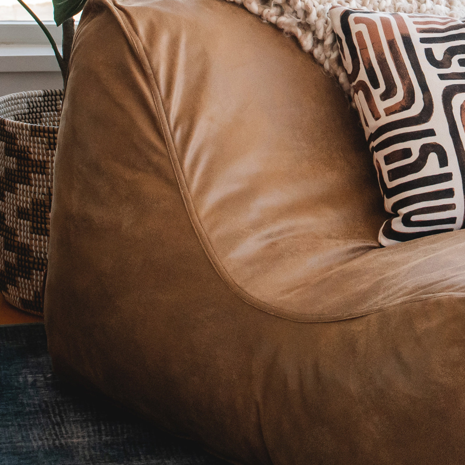 Big Joe Delmont Bean Bag Chair, Brown Polyester