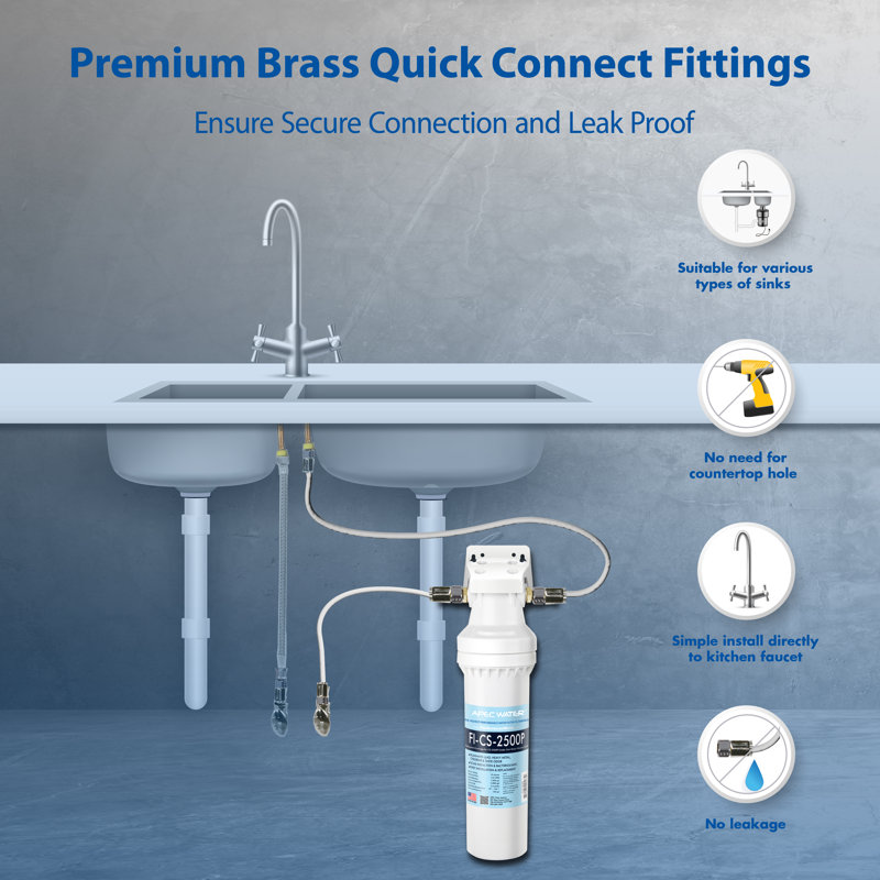 High Capacity Under Sink Water Filtration System with Scale Inhibitor