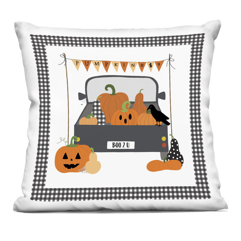 Coussin Festive, Orange, Carré 18 po