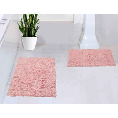 Tapis 100% coton lavable à la machine de la collection Bell Flower (ensemble de 2)