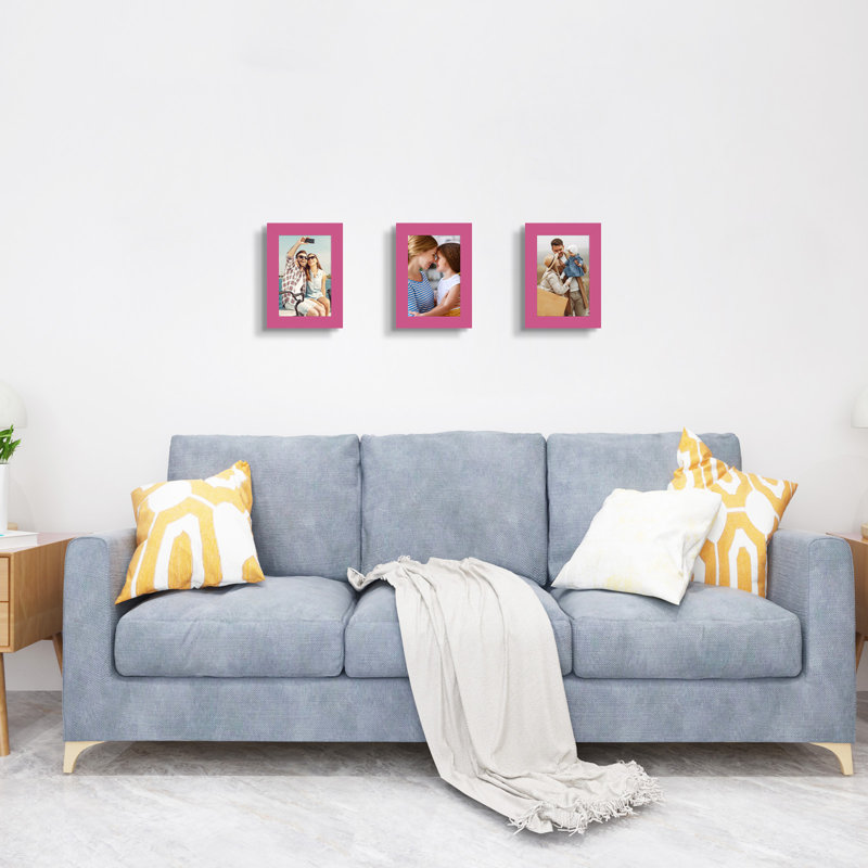 Cadre photo collage, ensemble de 3, Rose profond, L 4 po x H 6 po