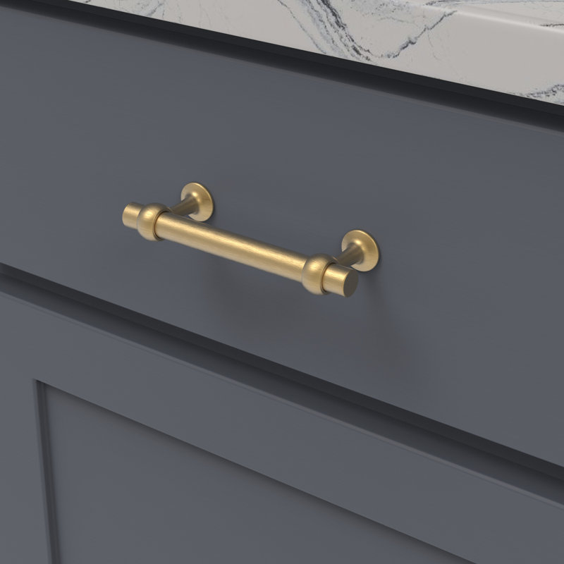 Ostia Collection Pull, Brushed Golden Brass, 3 3/4"