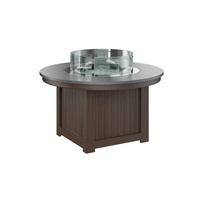 Foyer de table rond Berlin Gardens Donoma, Plateau martelé en acier inoxydable avec base en , H 25 po x l 44 po x P 44 po