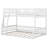 Full XL Over Queen Bunk Bed, Floor Bunk Bed Frame With Ladder And Safety Guardrails, No Box Spring Needed