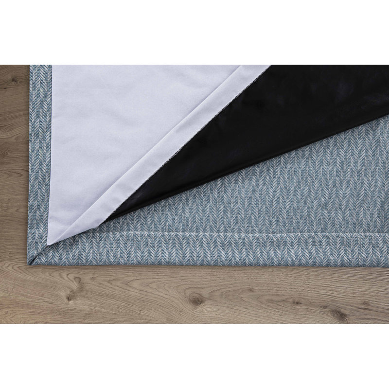 Lauris Eyelet Blackout Curtain, Duck Egg, 165 W x 183 D cm