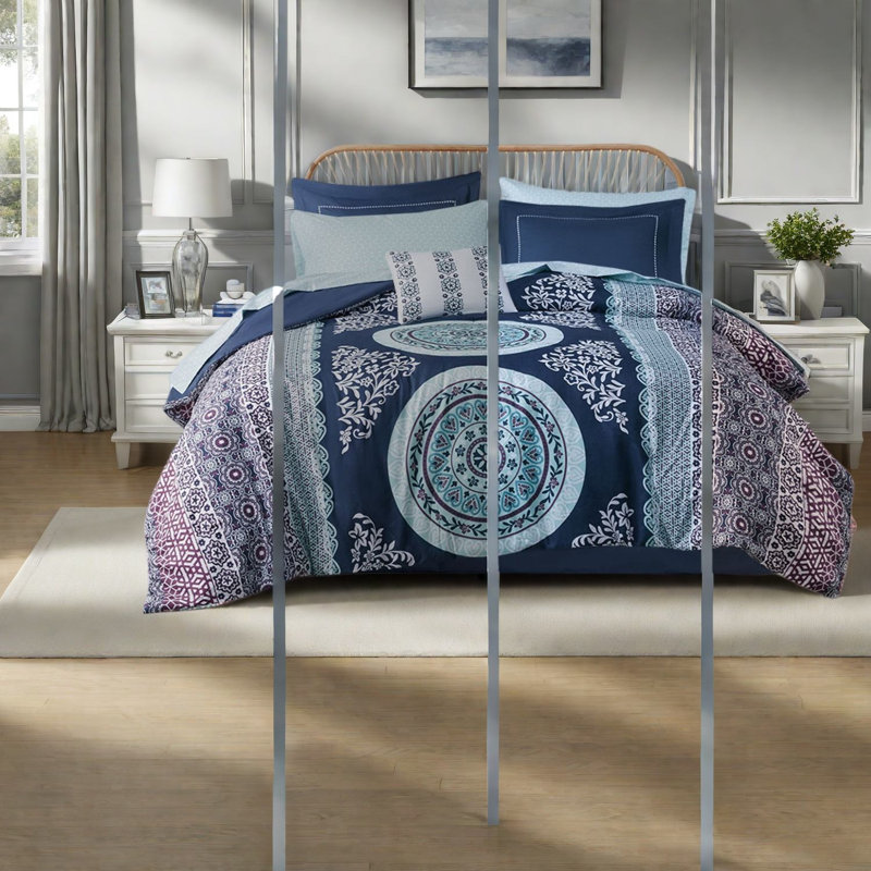 Ensembles de literie pour grand lit certifiés, médaillon boho en polyester pour la maison