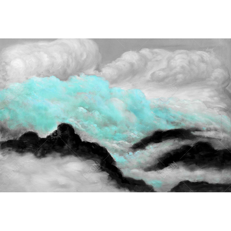 Nuage gris et bleu - art contemporain sur toile
