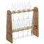 Solid Wood Tabletop Wine Glass Rack In Brown