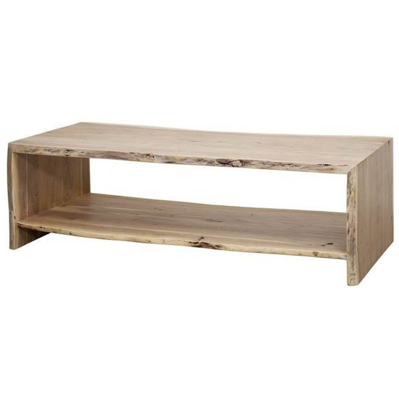 Pure Acacia Solid Wood Solid Wood Frame Coffee Table, H45 x L70 x W150cm, Natural Brown