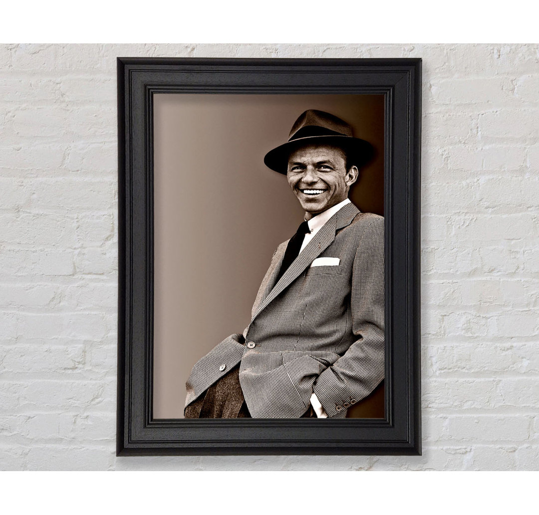 Frank Sinatra Sepia Gerahmter Druck