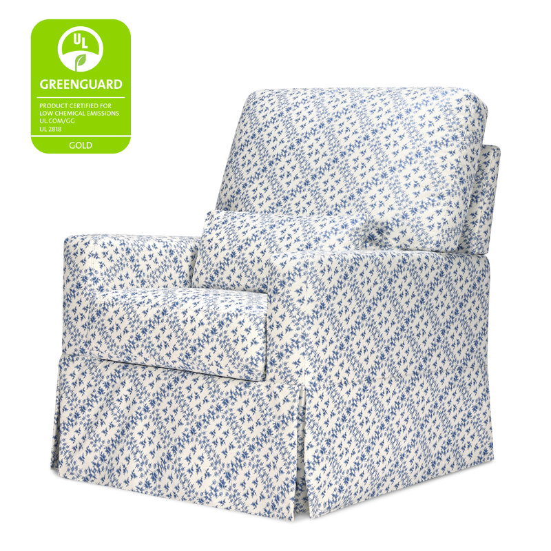 Crawford Pillowback Comfort Swivel Glider, Blue