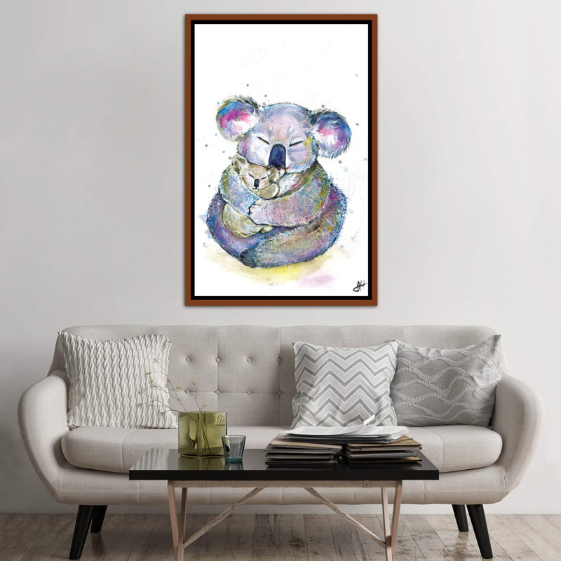 Décoration murale Kuddly Koalas, pour enfants, H 60 po x l 40po x P 1,5 po, Toile classique avec cadre brun