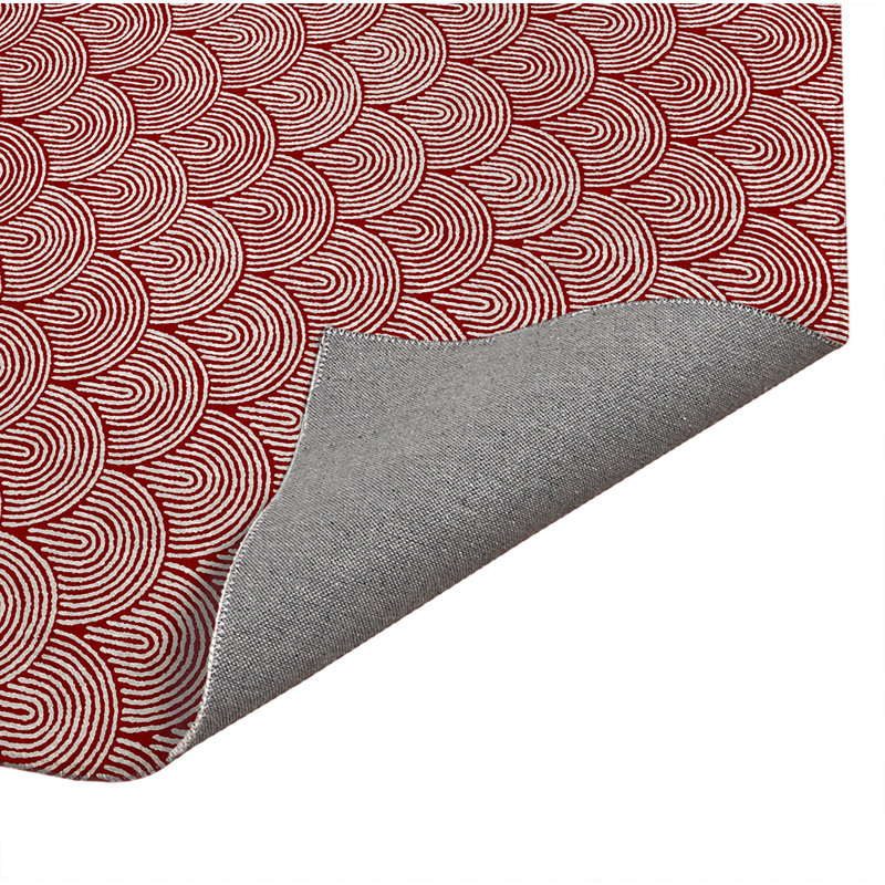 Rolling Humps Low Profile Kitchen Mat, Cranberry Red, Rectangle 5' x 7'