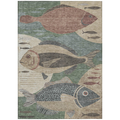 Machine Washable Indoor/Outdoor Chantille ACN2447 Coastal Rug