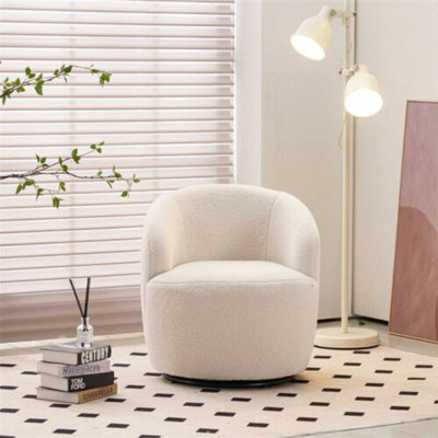 Fauteuil demi-tonneau pivotant en lin touffeté de 27,56 po Verdel
