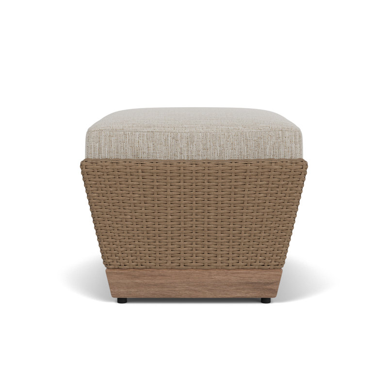 Charisma Rectangle Outdoor Ottoman Patio Ottoman, Friendly Flax
