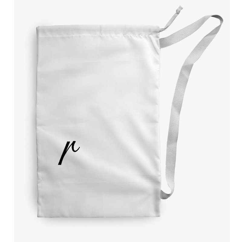 Sac à linge Monogram, Blanc / noir, Petit (H 29 po x l 18 po)