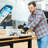Vuyo 48" Adjustable Heavy-Duty Work Bench with Locking Universal Wheels & Metal Frame,Workshop Garage Table