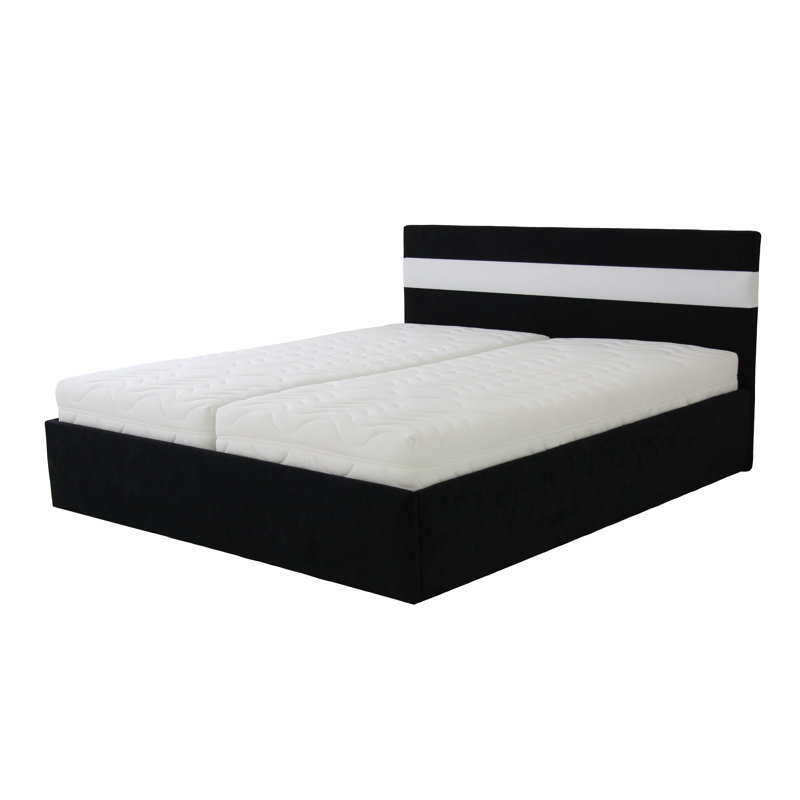 Darla Polyester Solid Colour Bedspread, Black/White