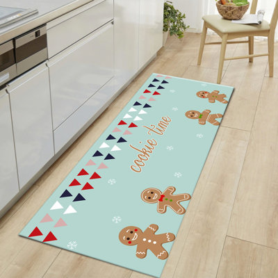 Tapis en jute tissé à la machine en vert / brun / rouge