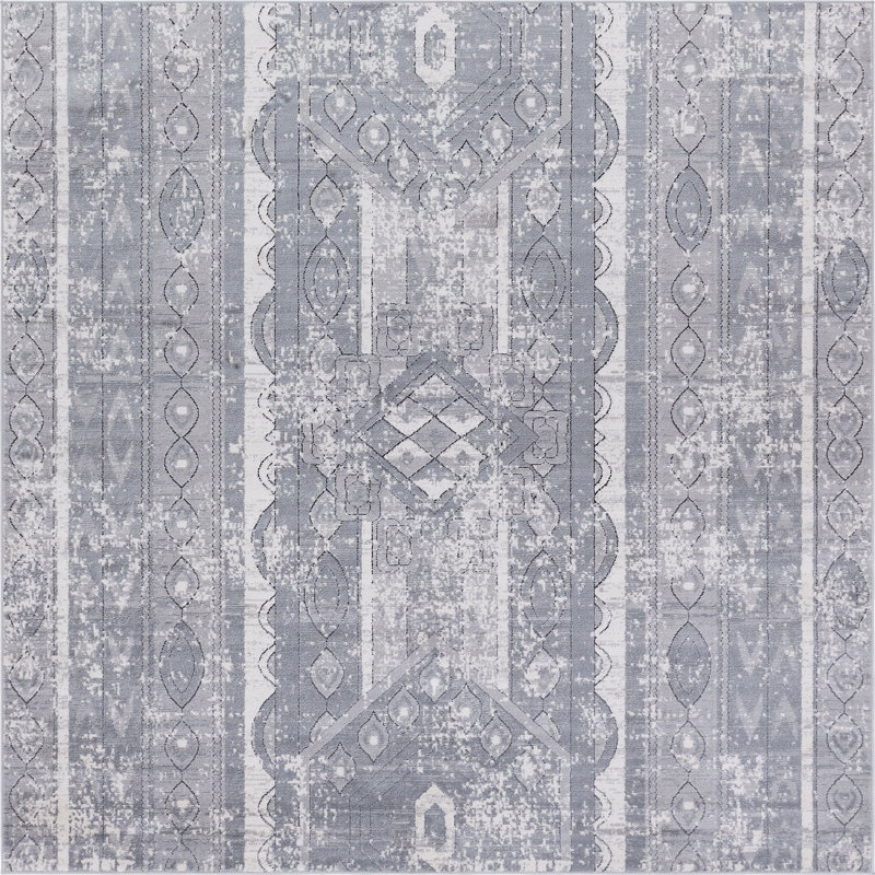 Geddis Ikat Indoor Rug, Square 8'
