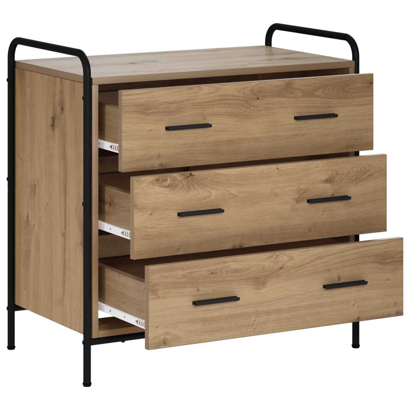 Drawer Cabinet Engineered Wood Storage Unit Modern Furniture Home, Artisan Oak