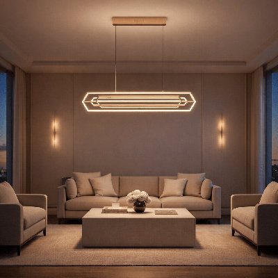 Hexa Verge Hexagon Linear LED Chandelier