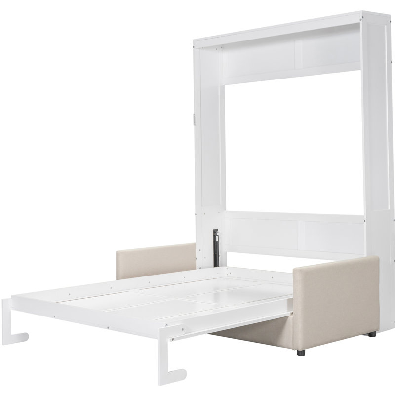 Lit escamotable de haute qualité avec coussin, combinant fonctionnalité de canapé et rangement intelligent pour les petits espaces de vie
