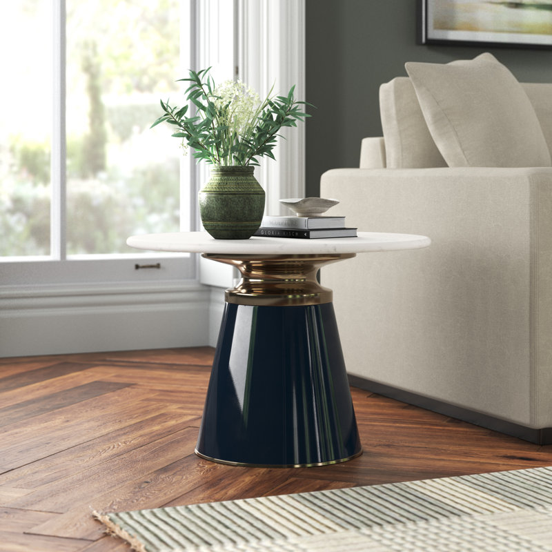 Nebular Round Coffee Table, Black, 17" H x 24" W x 24" D
