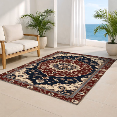 Tapis d'intérieur et d'extérieur brun Persian