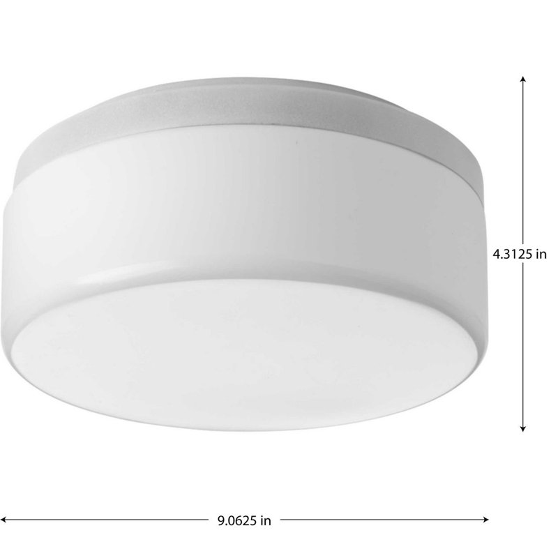 Siddharth Acrylic LED Flush Mount, White, 4.31" H x 9.06" W x 9.06" D