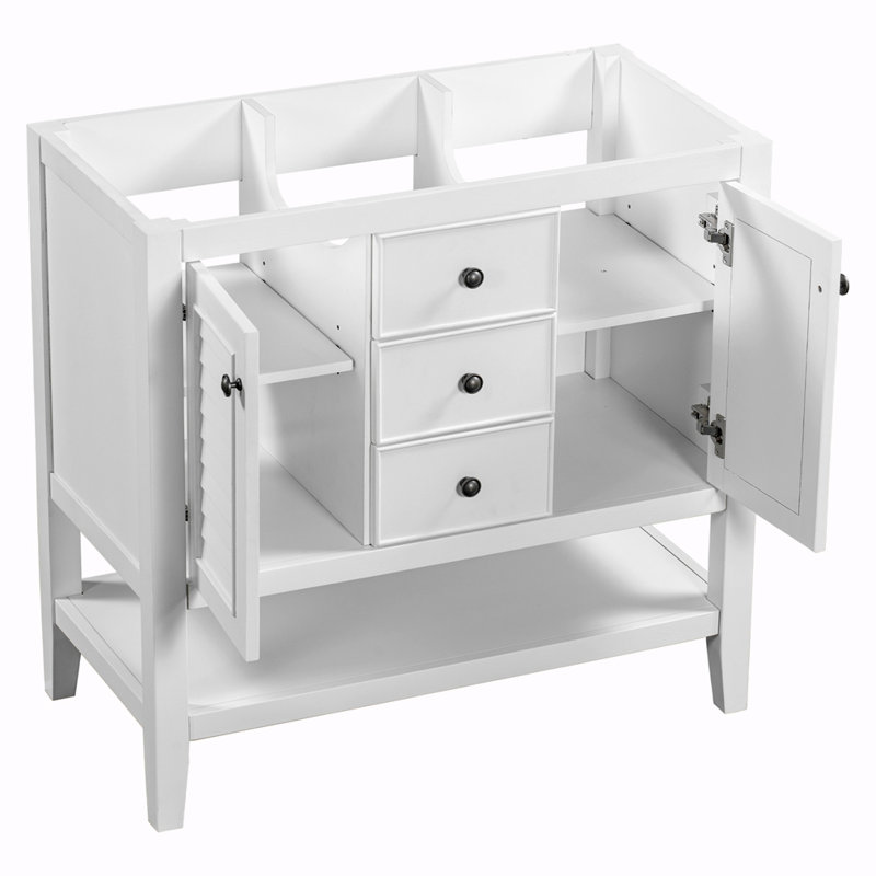 Base de meuble-lavabo simple Shajour seulement, Blanc