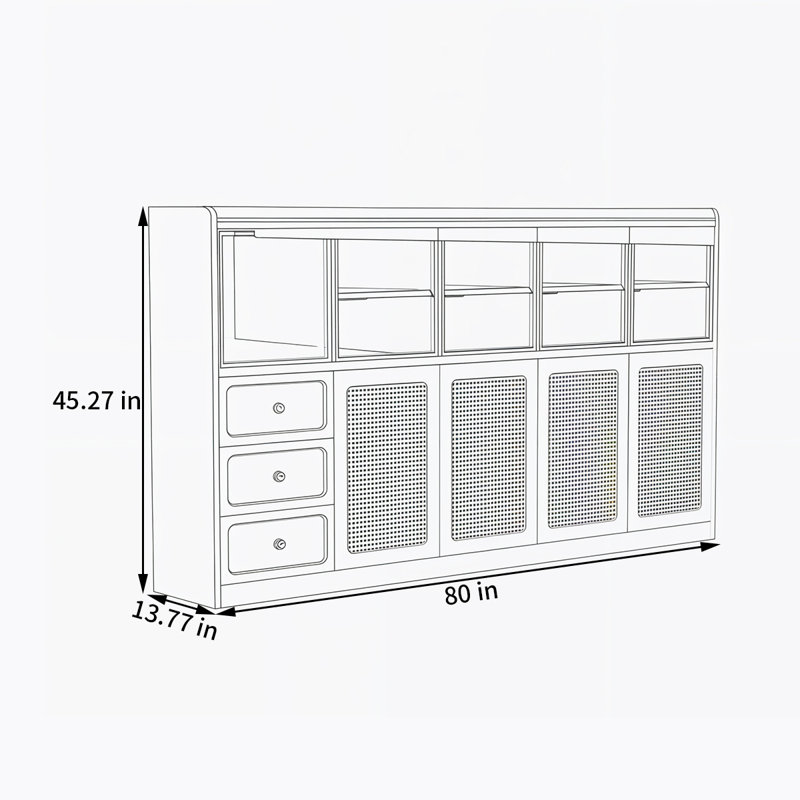 Babin, 45.27” H x 80” W x 13.77” D