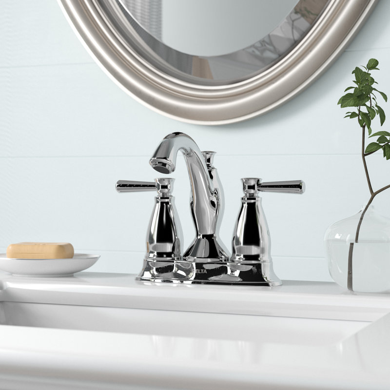 Linden™ Centerset Bathroom Faucet with Drain Assembly, 2-handle Bathroom Sink Faucet, Chrome
