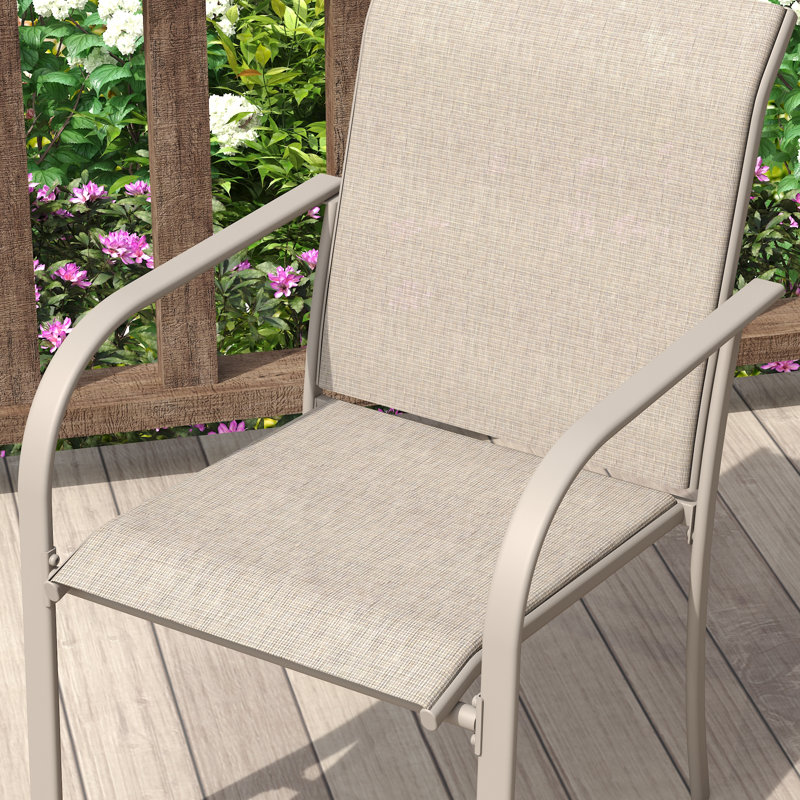 Chaise de salle à manger d'extérieur empilable en textilène, Coquillage de sable