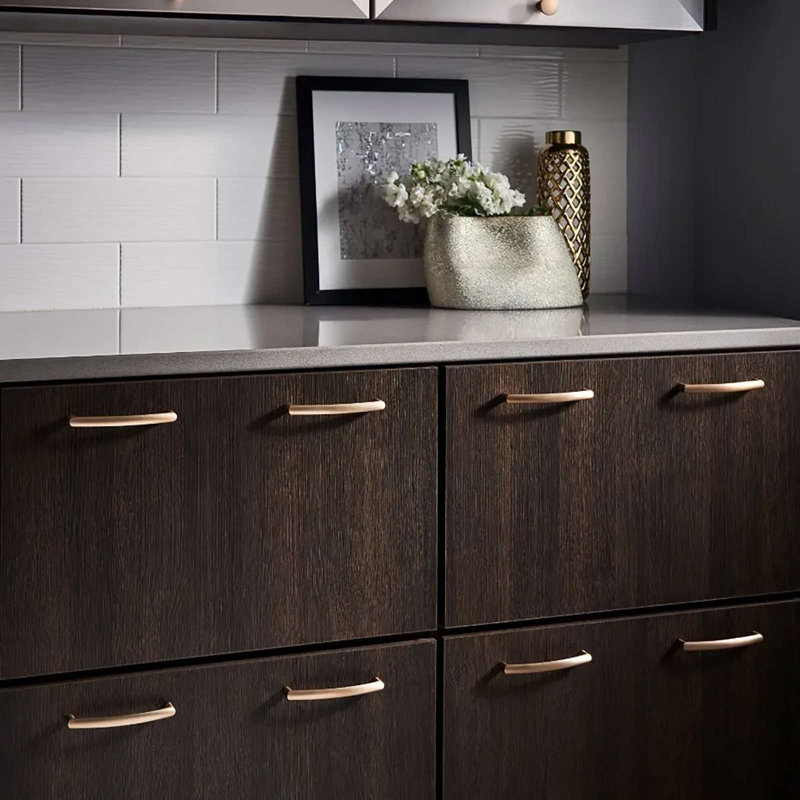 Poignées d'armoire de cuisine 5 po Modket, Bronze champagne brossé