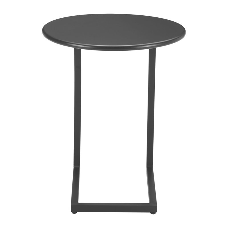 Table d'appoint ronde 20 po en aluminium noir