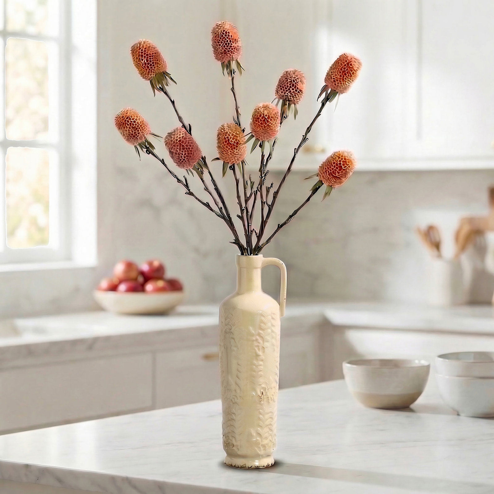 29" Autumn Thistle X3, Coral