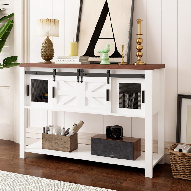 Entryway Table with Sliding Barn Doors