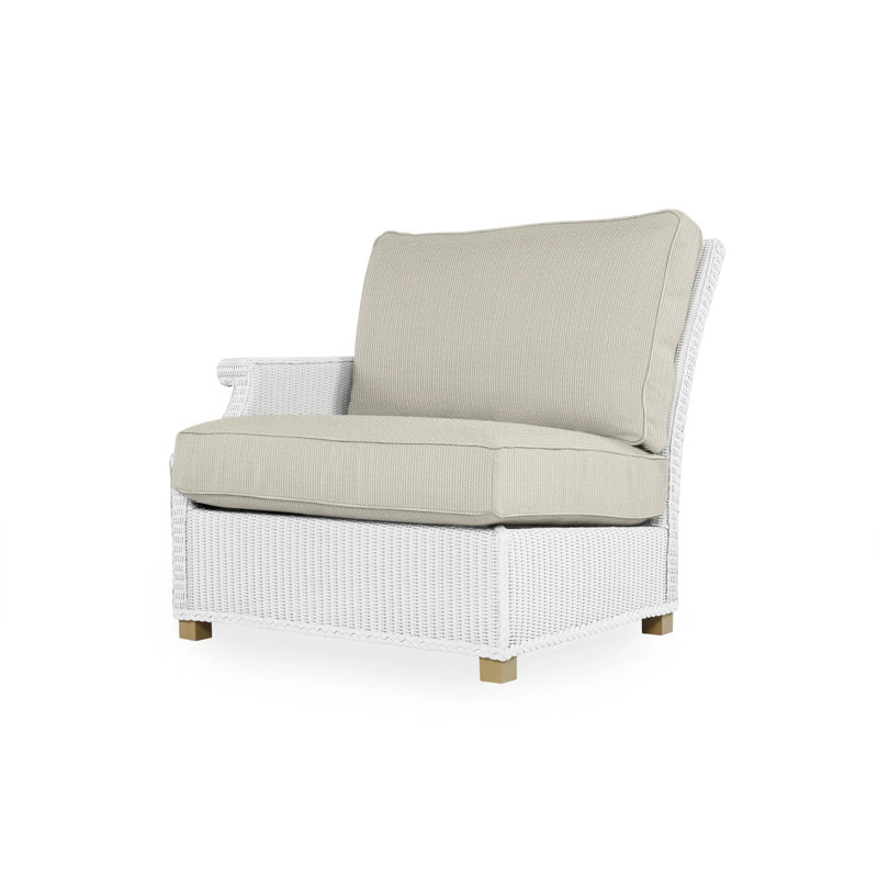 Hamptons Outdoor One Arm Lounge Chair, White, Cottage Pepper