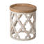 Grande table d'appoint 23 po blanche vieillie