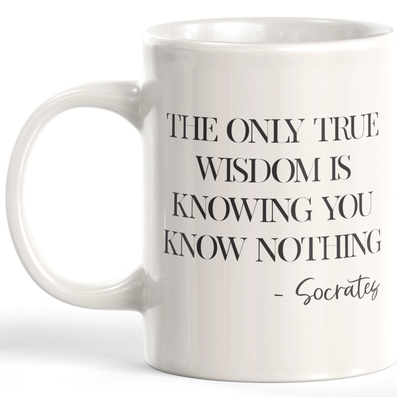 La seule tasse à café true Wisdom is know you know Nothing, 11 oz, Plastique