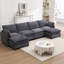 Canapé modulaire surdimensionné, grand canapé en forme de U en velours Canapé confortable à 4 places avec 2 repose-pieds, 2 coussins lombaires, siège profond-1353269612