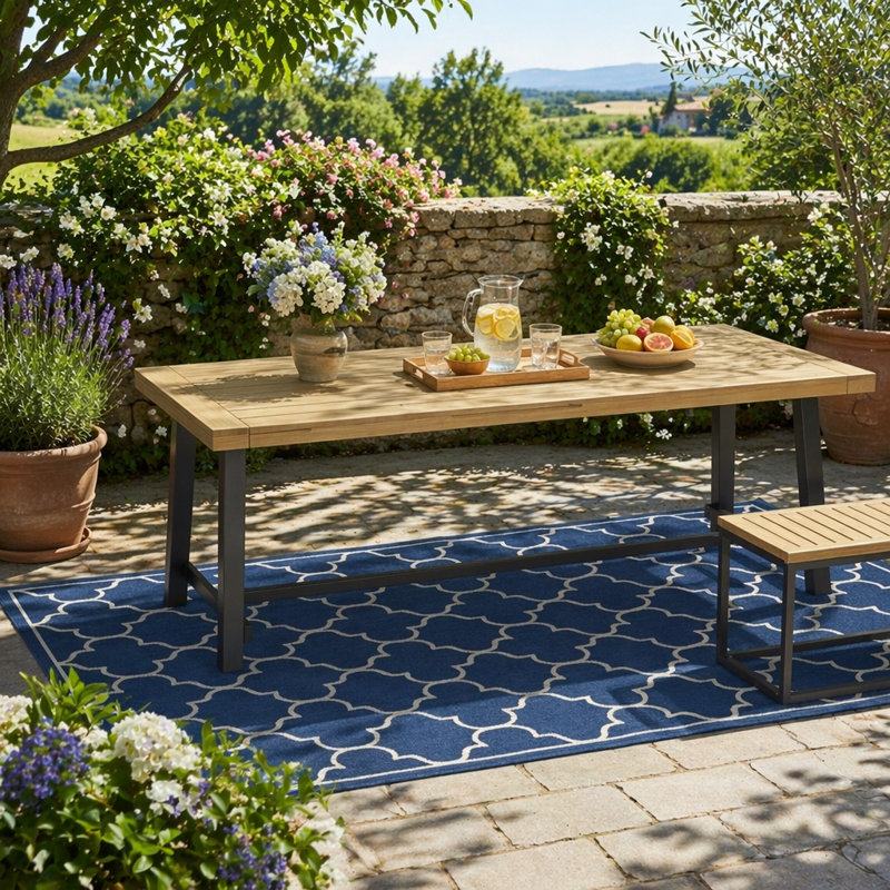 Table de salle à manger d'extérieur, Gris
