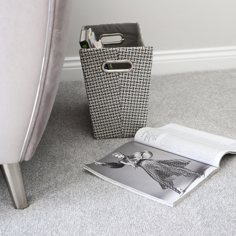 JVL Fabric Decorative Basket, Grey