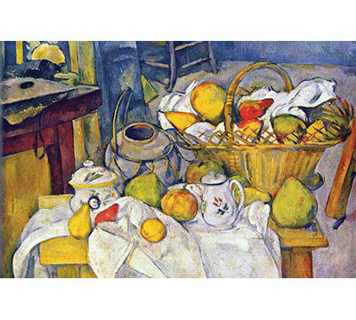 «Still Life with Fruit Basket» par Paul Cezanne, reproduction d'art